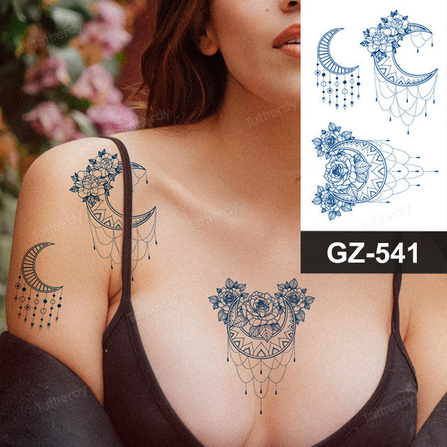 Blooming Flower Orchid Semi-Permanent Temporary Tattoo