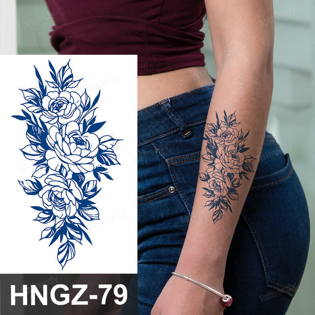 Butterfly Flower Lotus Semi-Permanent Temporary Tattoo - Image 8