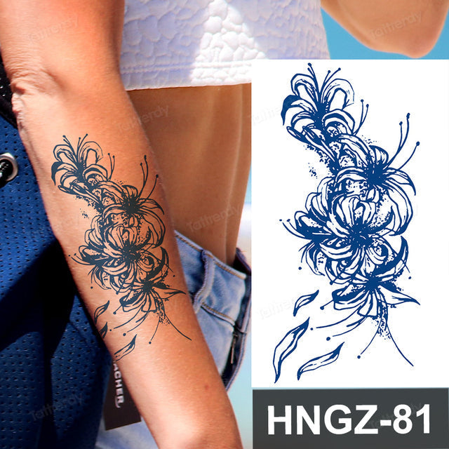 Butterfly Flower Lotus Semi-Permanent Temporary Tattoo - Image 16
