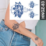 Butterfly Flower Lotus Semi-Permanent Temporary Tattoo