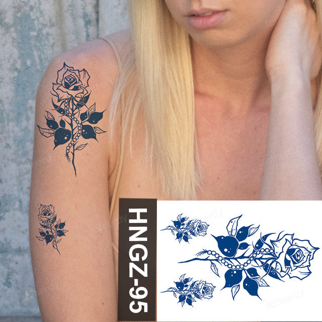 Butterfly Flower Lotus Semi-Permanent Temporary Tattoo - Image 23