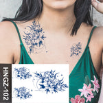 Butterfly Flower Lotus Semi-Permanent Temporary Tattoo