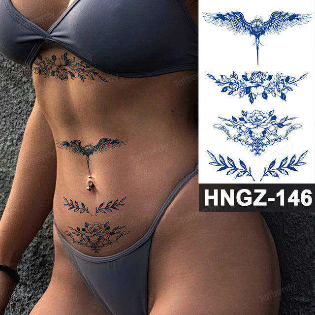 Butterfly Flower Lotus Semi-Permanent Temporary Tattoo - Image 7
