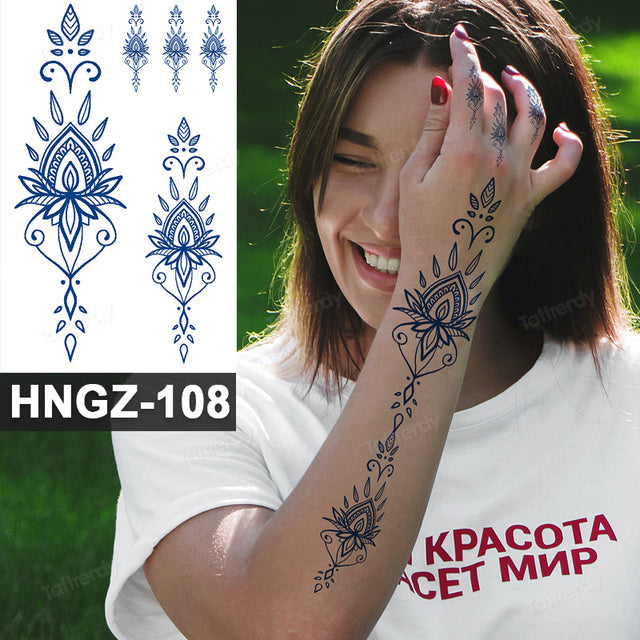 Butterfly Flower Lotus Semi-Permanent Temporary Tattoo - Image 26