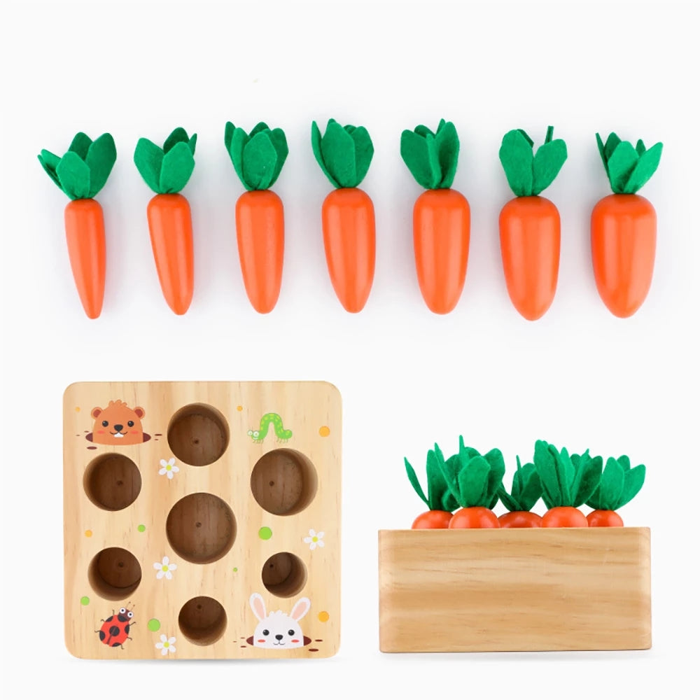 Carrot Picking Wooden Kids Educational Game Toy