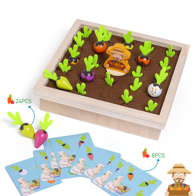 Carrot Picking Wooden Kids Educational Game Toy