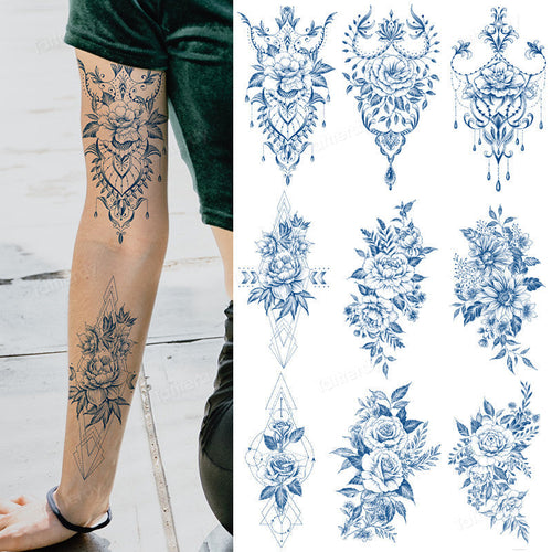 Flower Sleeve Semi-Permanent Tattoo - Image 0