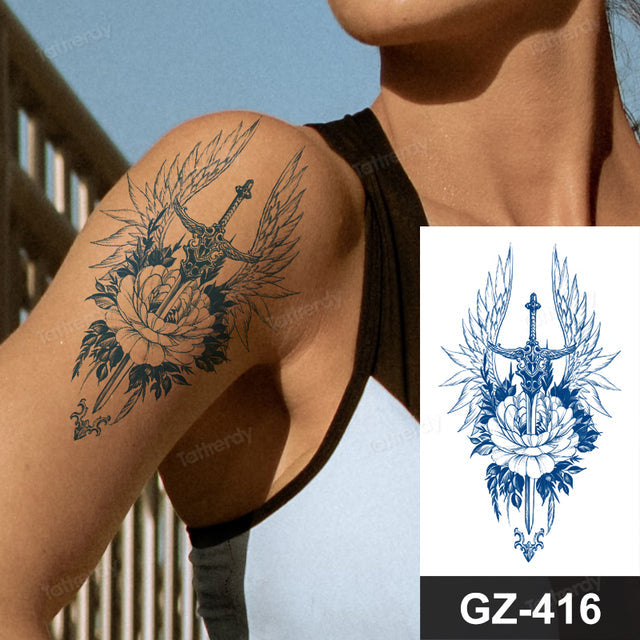 Flower Sleeve Semi-Permanent Tattoo - Image 5