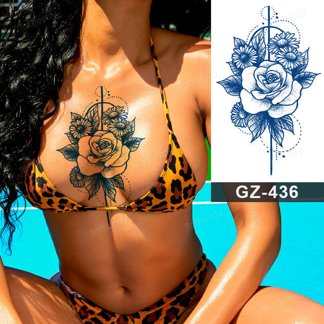 Flower Sleeve Semi-Permanent Tattoo - Image 6