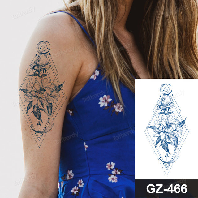 Flower Sleeve Semi-Permanent Tattoo - Image 16