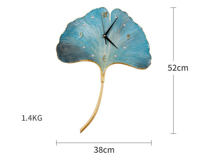Elegant Leaf Wall Silent Clock - Image 3