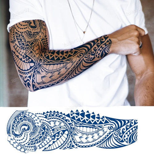 Ethnic Long Sleeve Semi-Permanent Temporary Tattoo - Image 0