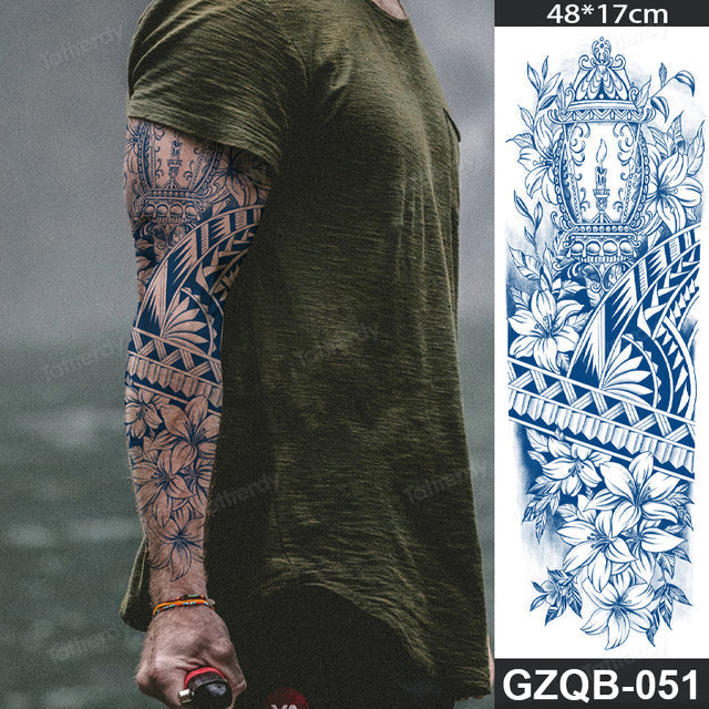 Ethnic Long Sleeve Semi-Permanent Temporary Tattoo