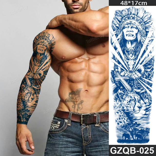 Life Meaning Full Sleeve Semi-Permanent Tattoo - Image 24