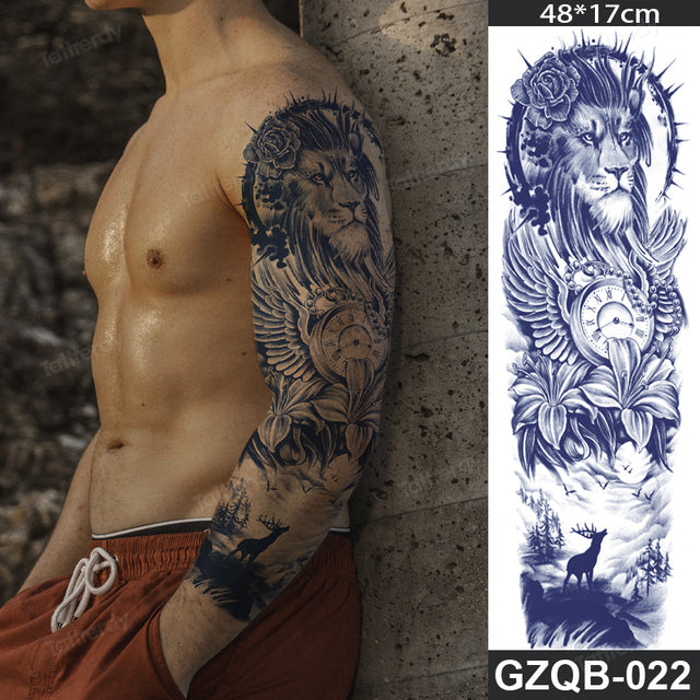 Life Meaning Full Sleeve Semi-Permanent Tattoo - Image 30
