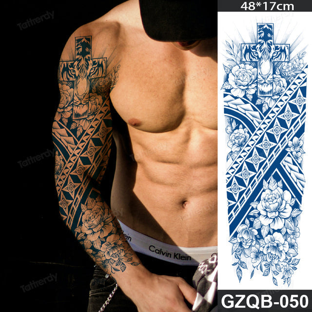 Life Meaning Full Sleeve Semi-Permanent Tattoo - Image 29