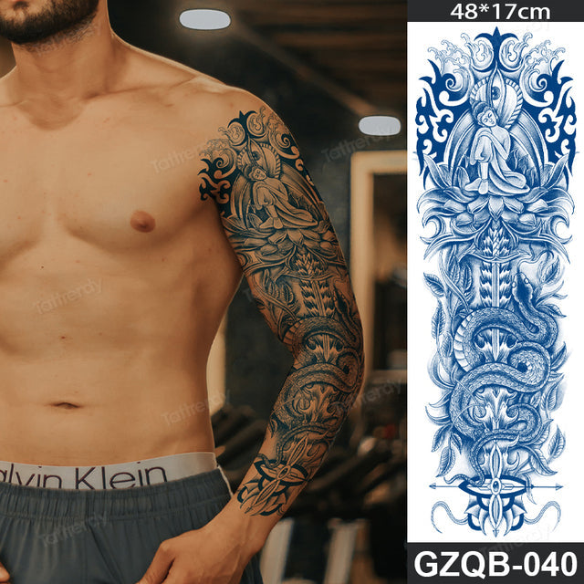 Life Meaning Full Sleeve Semi-Permanent Tattoo - Image 17