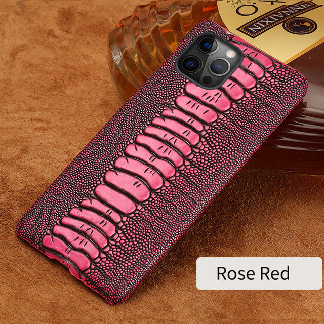 Luxury Real Ostrich Shock-Protection Breathable iPhone Cases - Image 6