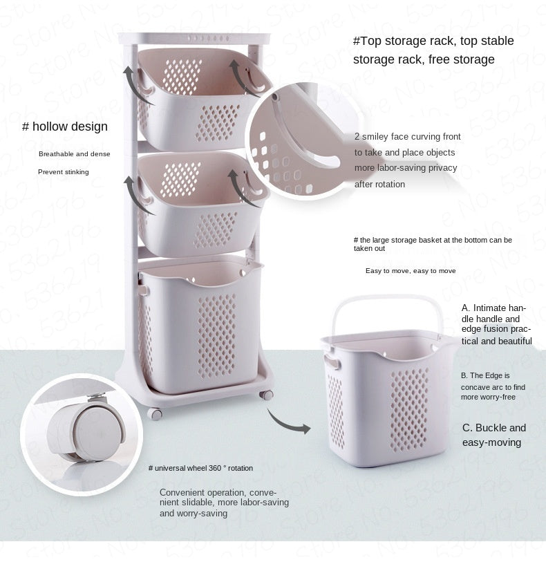 Multi-Layer Hanging Laundry Organizer Basket - Image 5