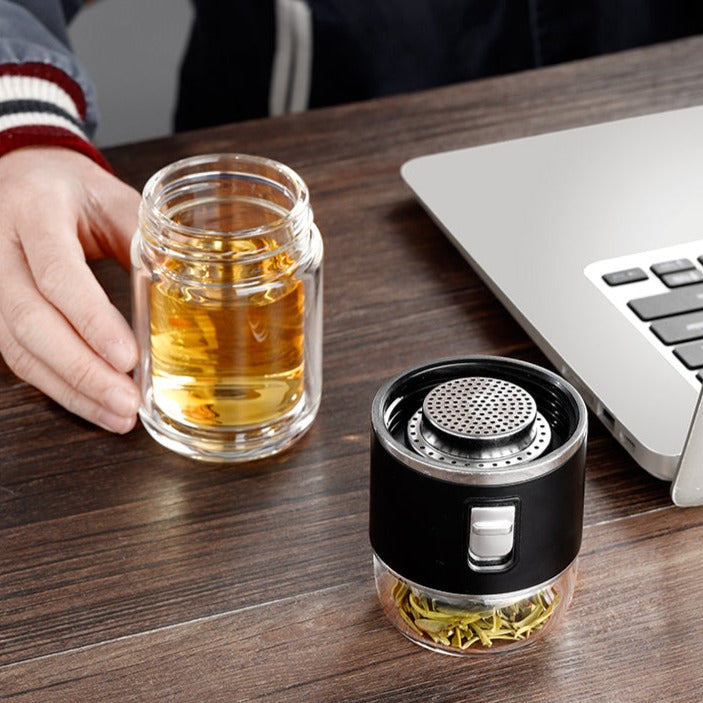 Double Glass Tea Infuser Thermos Bottle - Image 2