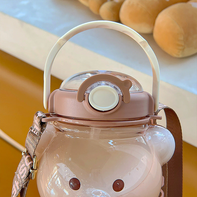 Cute Bear Built-in Straw Water Bottle - Image 5