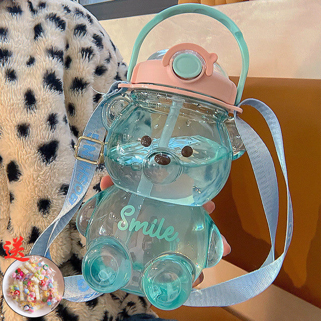 Cute Bear Built-in Straw Water Bottle - Image 11