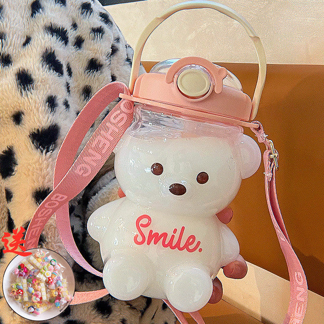 Cute Bear Built-in Straw Water Bottle - Image 10