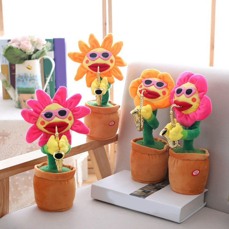 Dancing Plush Saxophone Flower Plant Toy