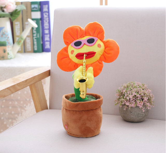 Dancing Plush Saxophone Flower Plant Toy