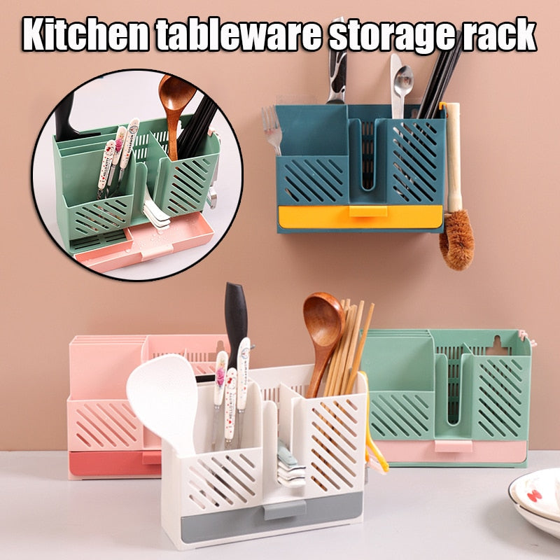 Wall-Mounted Kitchen Cutlery Drainer Storage - Image 4