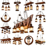 Retro Creative Wood Metal Vintage Pendant Lights