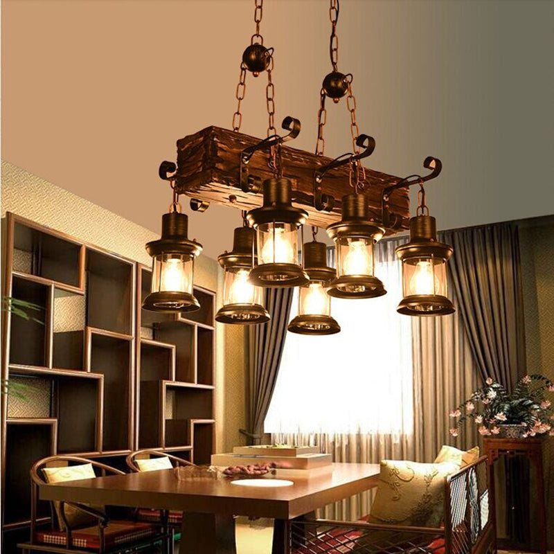 Retro Creative Wood Metal Vintage Pendant Lights