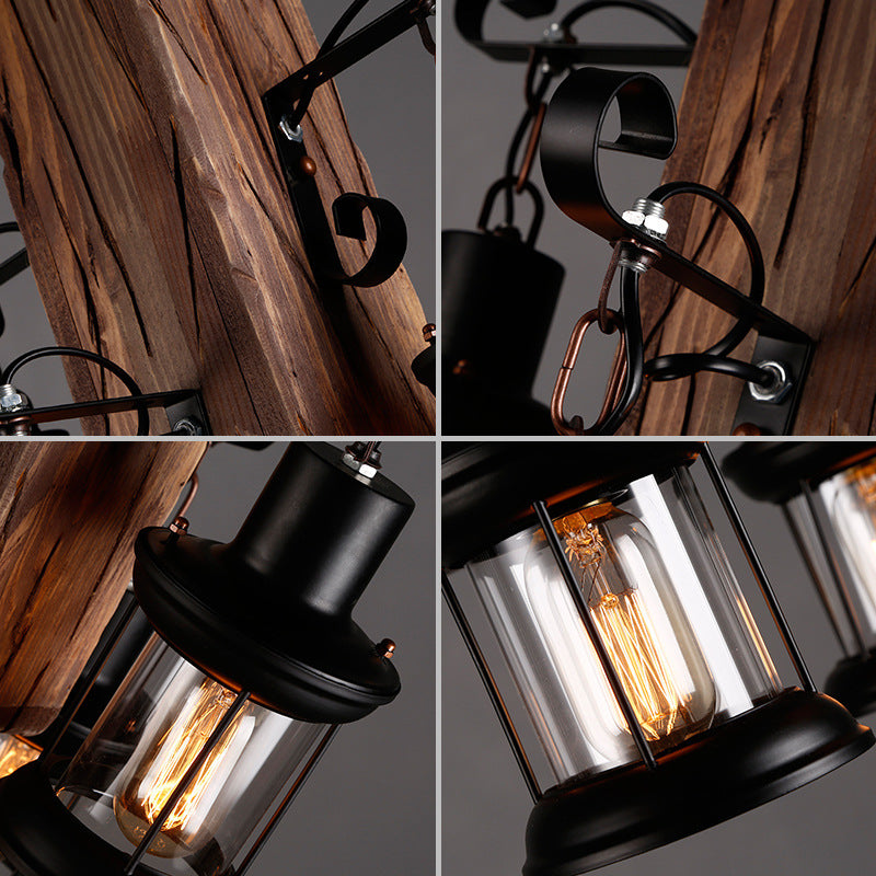 Retro Creative Wood Metal Vintage Pendant Lights