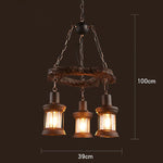 Retro Creative Wood Metal Vintage Pendant Lights