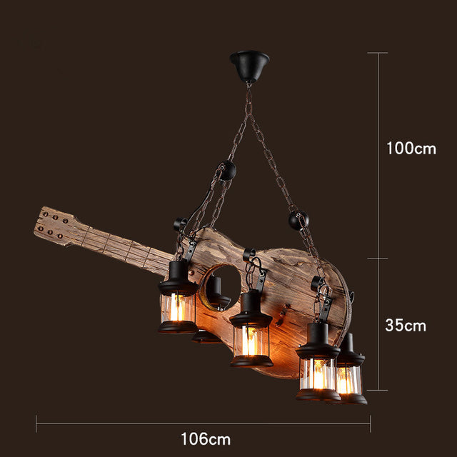 Retro Creative Wood Metal Vintage Pendant Lights - Image 11