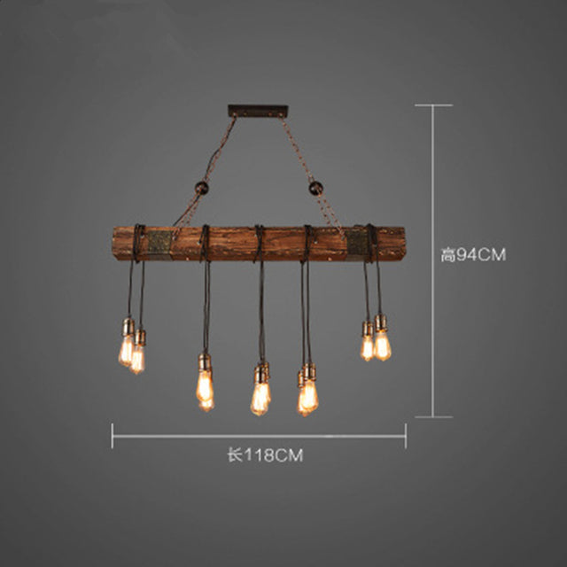 Retro Creative Wood Metal Vintage Pendant Lights