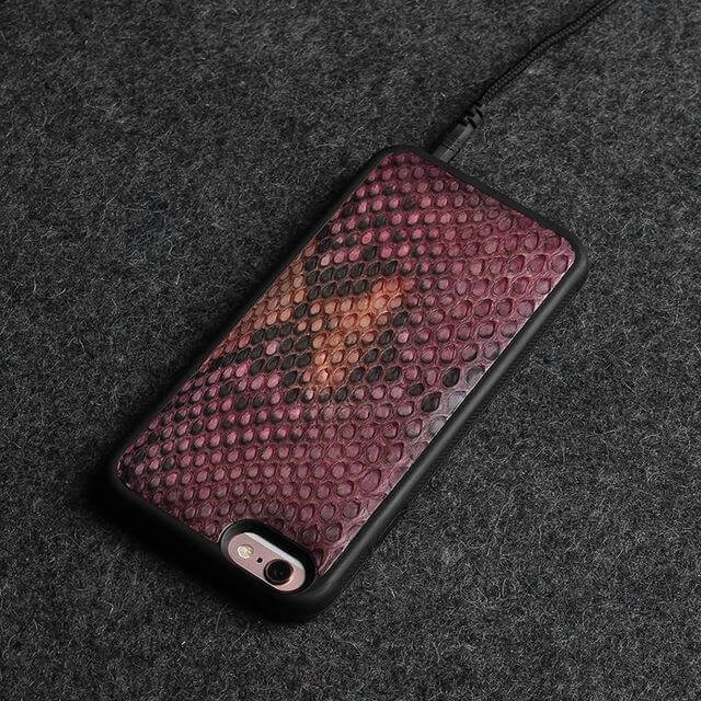 Luxury 3D Natural Python Skin Leather Cases for Iphone Models - Image 1