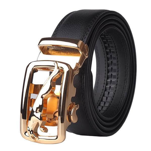 Automatic Buckle Cowhide Leather Men Belt - Image 1