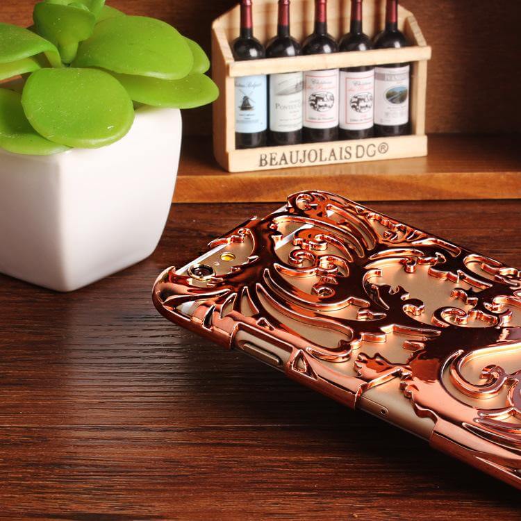 Artistic Hollow Flower Plating Phone Case For iPhone Models