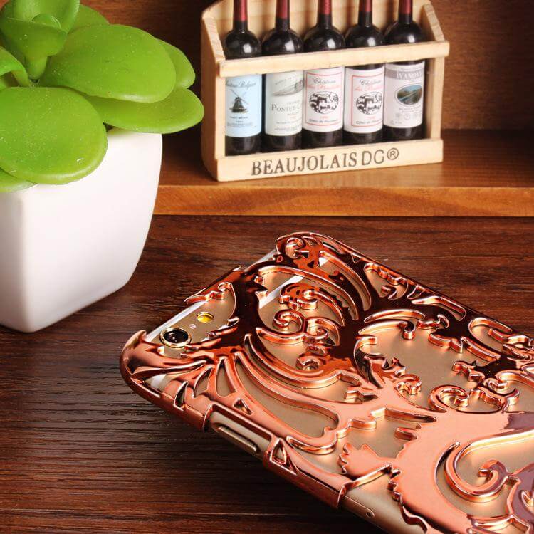 Artistic Hollow Flower Plating Phone Case For iPhone Models - Image 0