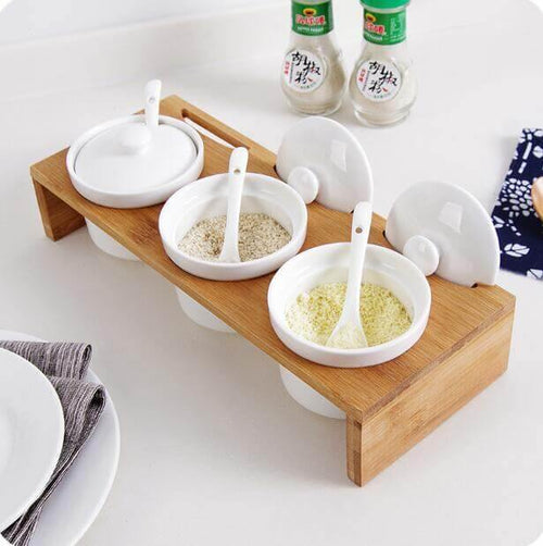 Japan Style Ceramic Spice Jar Kitchen Organizer - Image 0