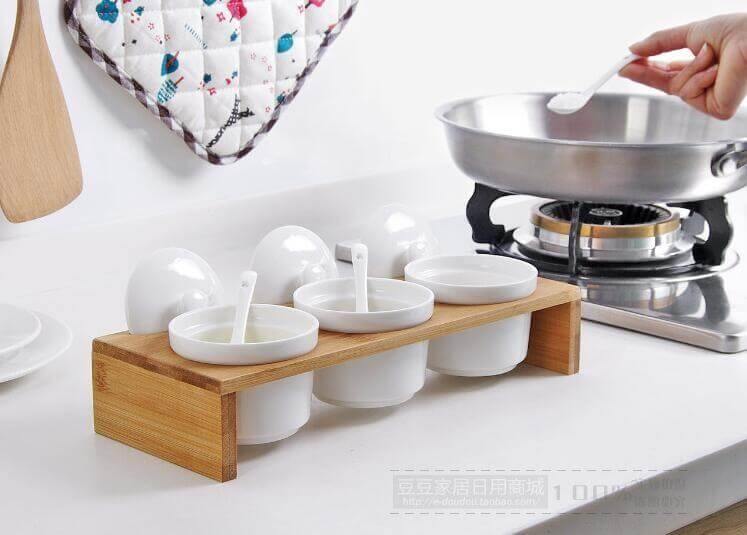 Japan Style Ceramic Spice Jar Kitchen Organizer - Image 2