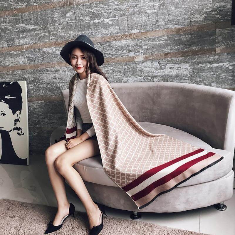 Scarf luxury brand Winter Poncho Pashmina Scarf Women - Image 0