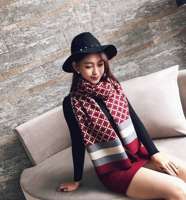 Scarf luxury brand Winter Poncho Pashmina Scarf Women - Image 3