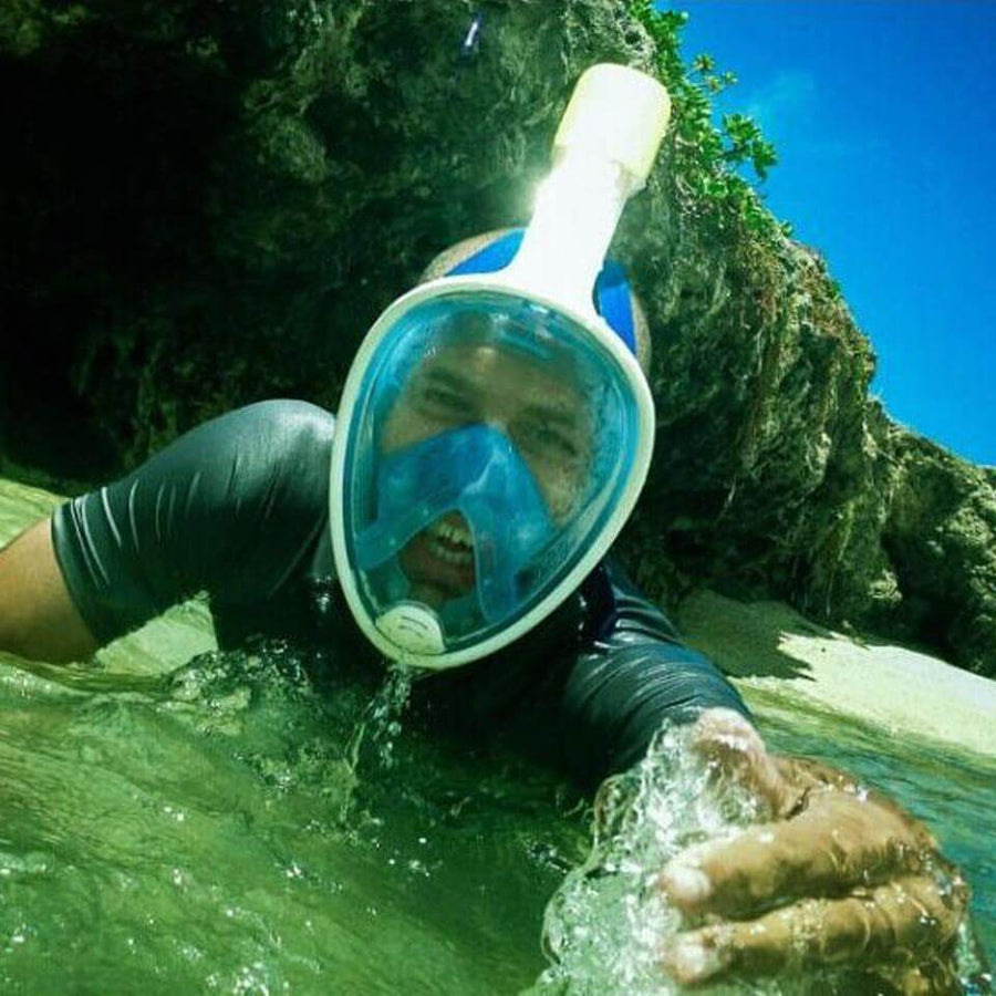 Full Face Underwater Scuba Anti Fog Diving Mask with Earplug Respiratory - Image 4