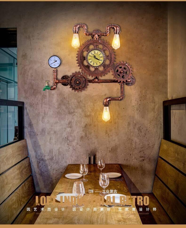 Edison Wall Sconce American Style Wood Iron Light Lamps - Image 1