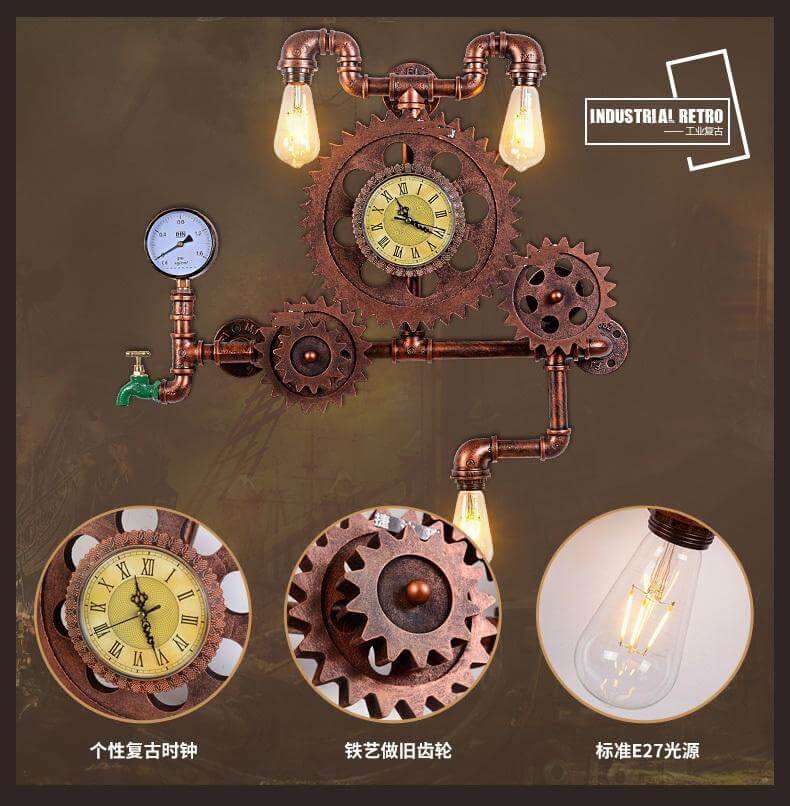 Edison Wall Sconce American Style Wood Iron Light Lamps - Image 5