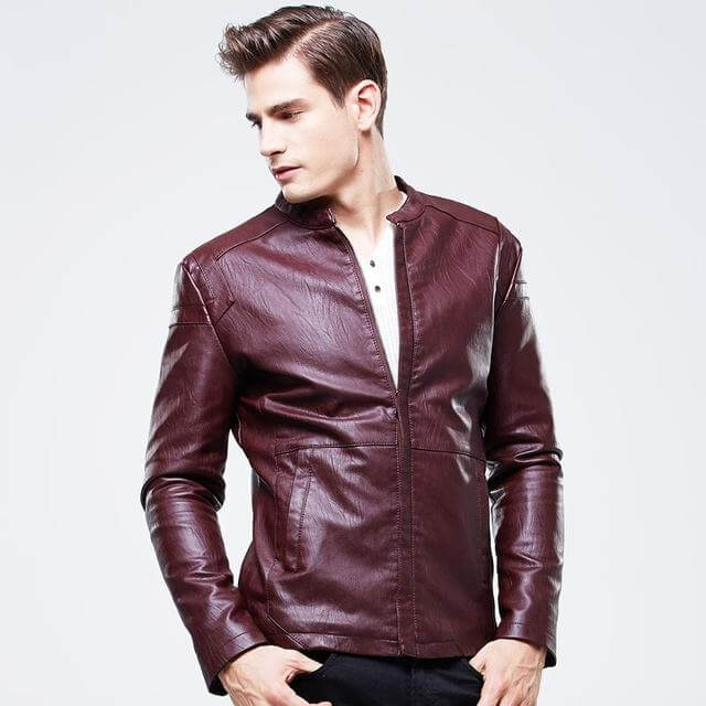 High Quality Luxury  Men's PU Leather Jacket - Image 3