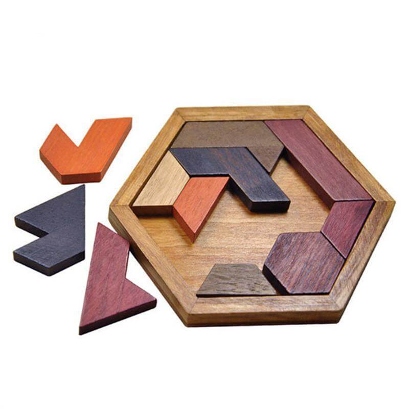 Tangram/Jigsaw Board Wood Geometric Shape Toy - Image 0