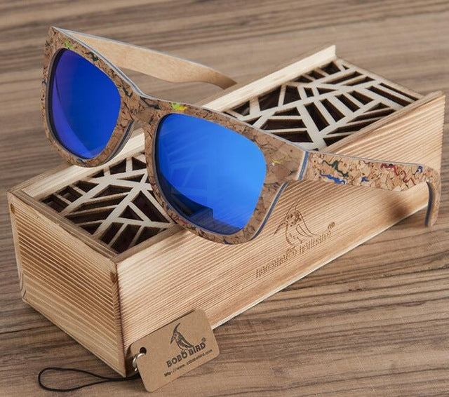 Polarized UV protection Wooden Bamboo Sunglasses for Men - Image 3